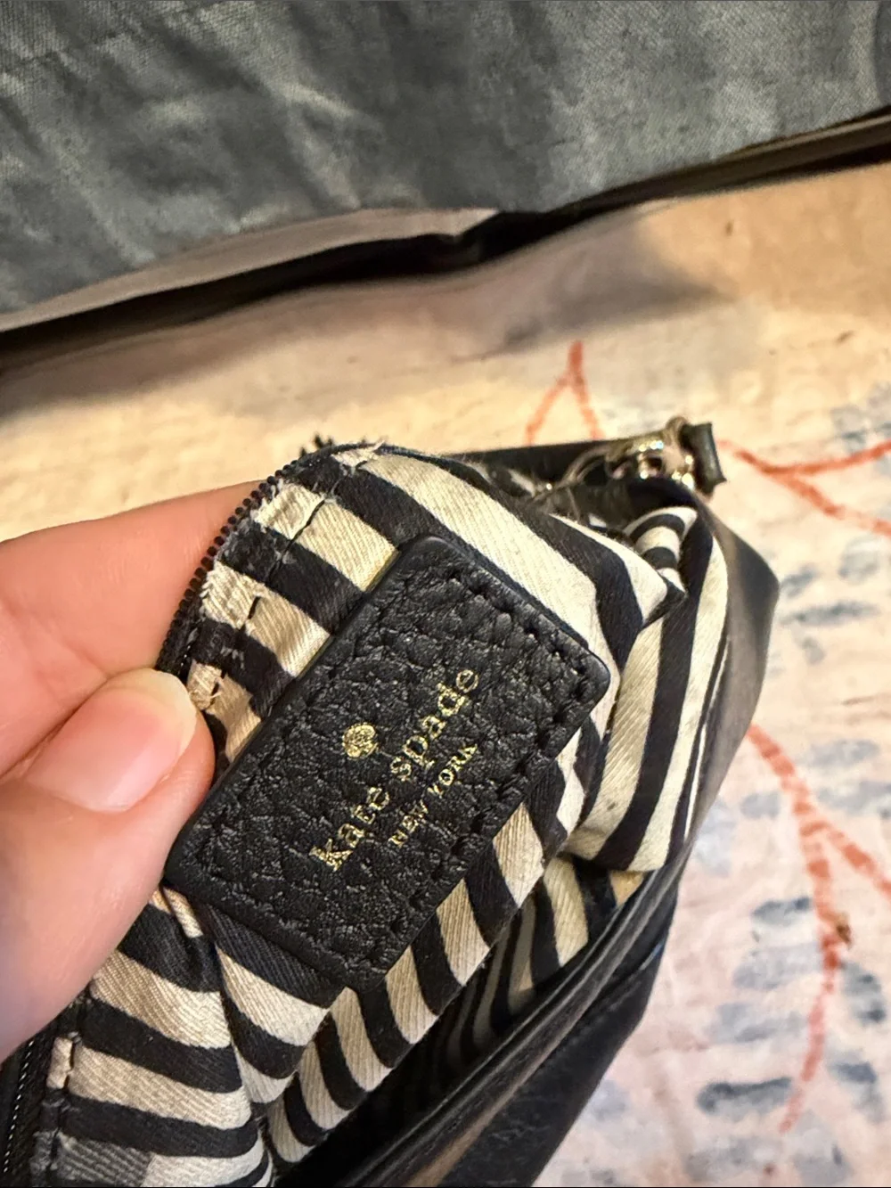 kate spade black pebbled